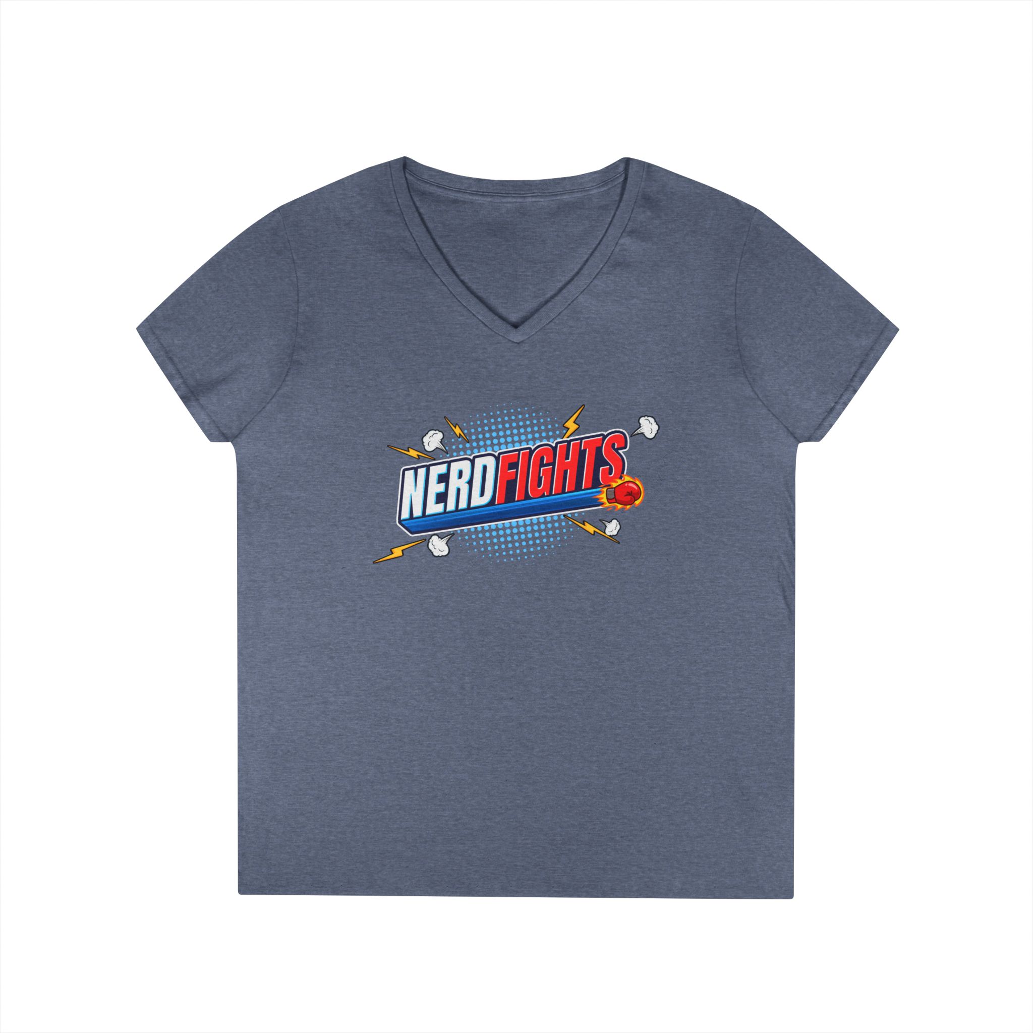 Nerd Fights Ladies' V-Neck T-Shirt - Image 11