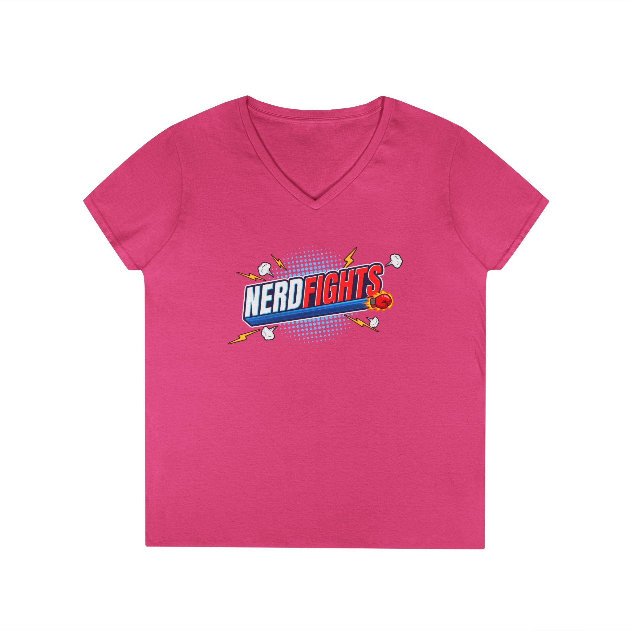 Nerd Fights Ladies' V-Neck T-Shirt - Image 17