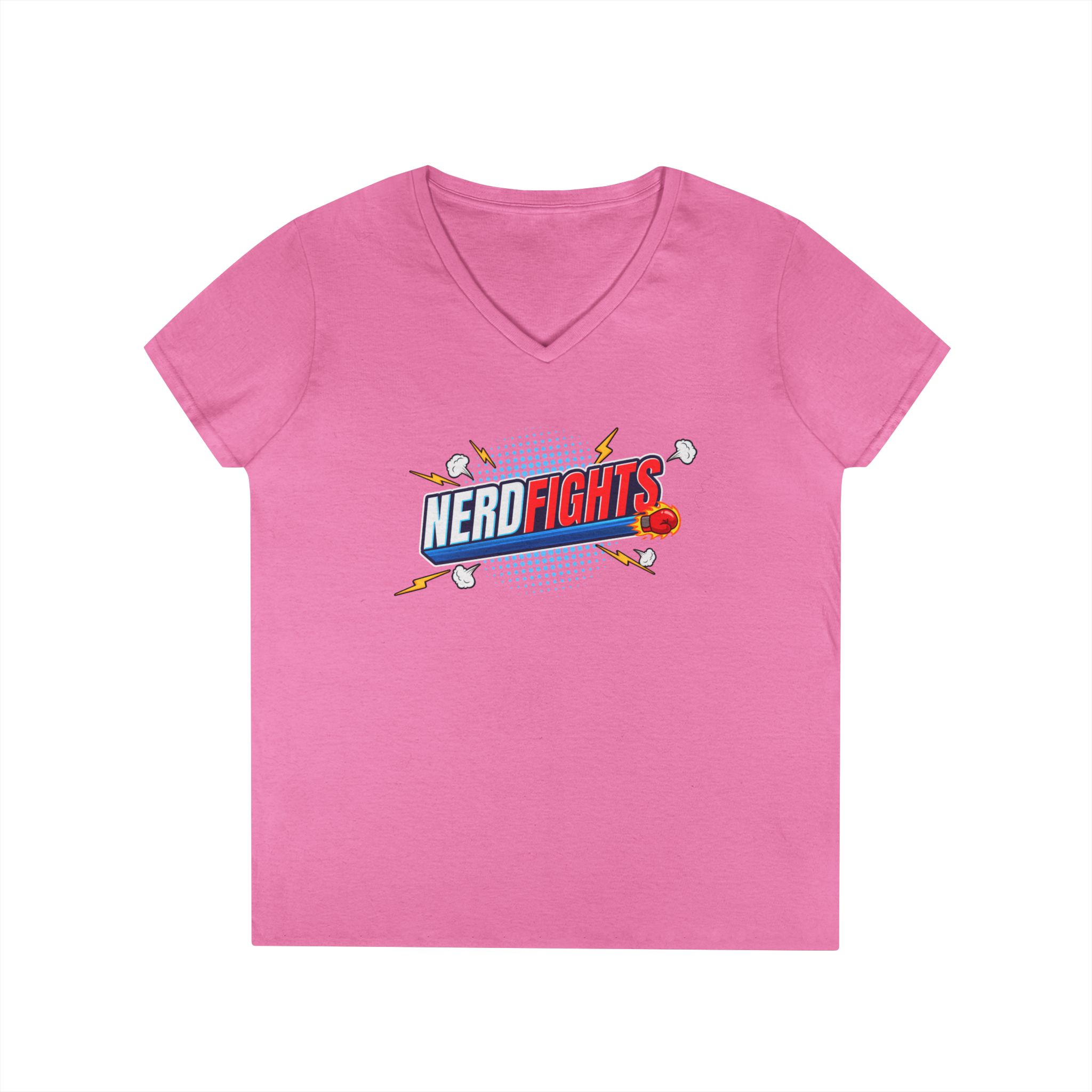 Nerd Fights Ladies' V-Neck T-Shirt - Image 15